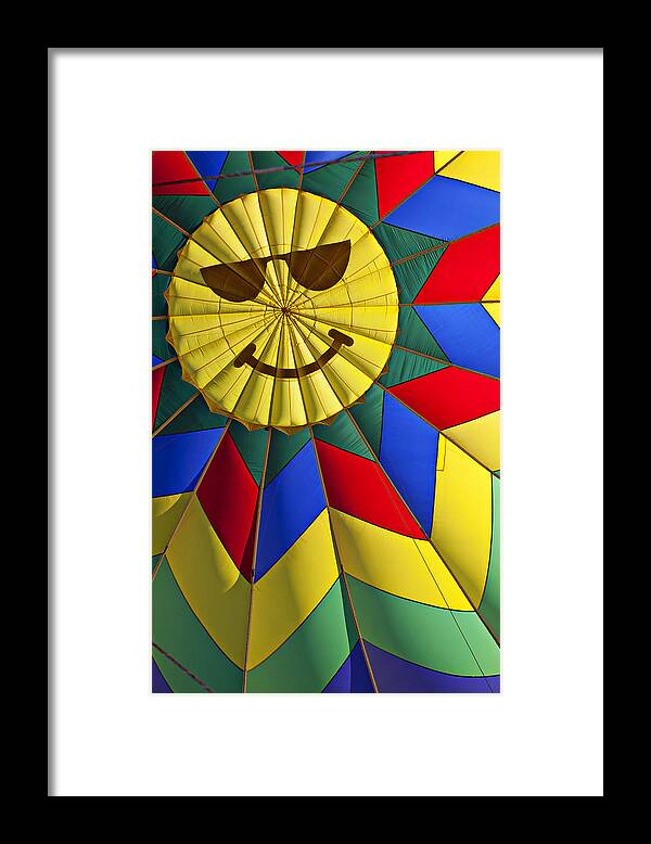 Face Framed Print featuring the photograph Face inside hot air balloon by Garry Gay