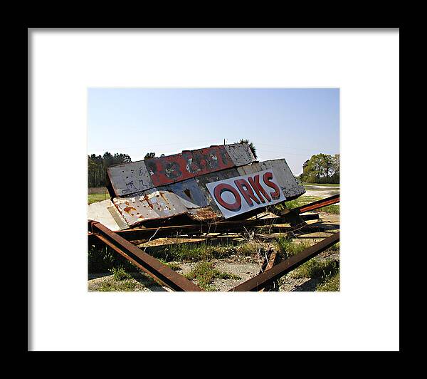 Americana Framed Print featuring the photograph Fallen Sign by Steve Sperry