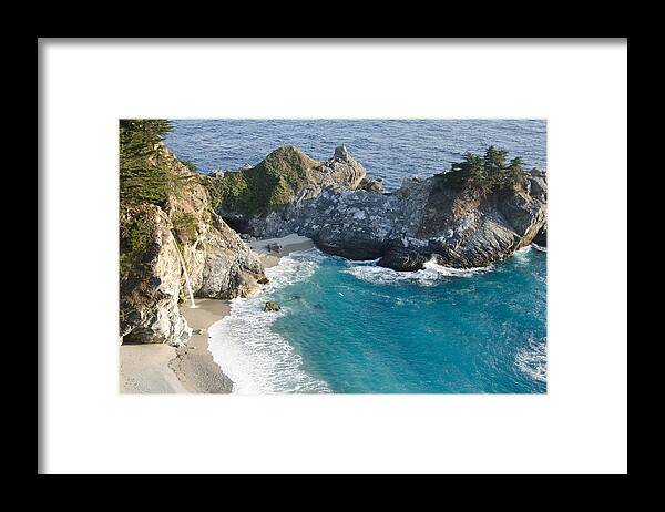 Pacific Framed Print featuring the photograph Falls at Big Sur by Margaret Pitcher