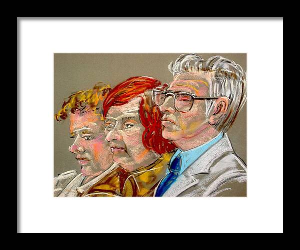 Drawings Framed Print featuring the painting Family of the Defendant by Les Leffingwell