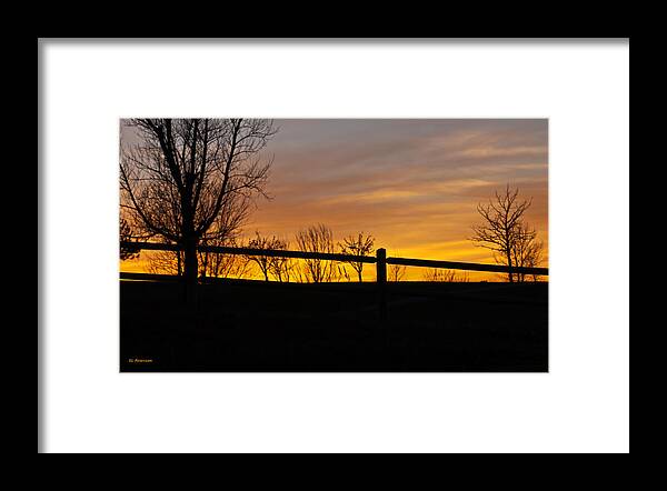 Sunset Framed Print featuring the photograph Fence At Sunset by Ed Peterson