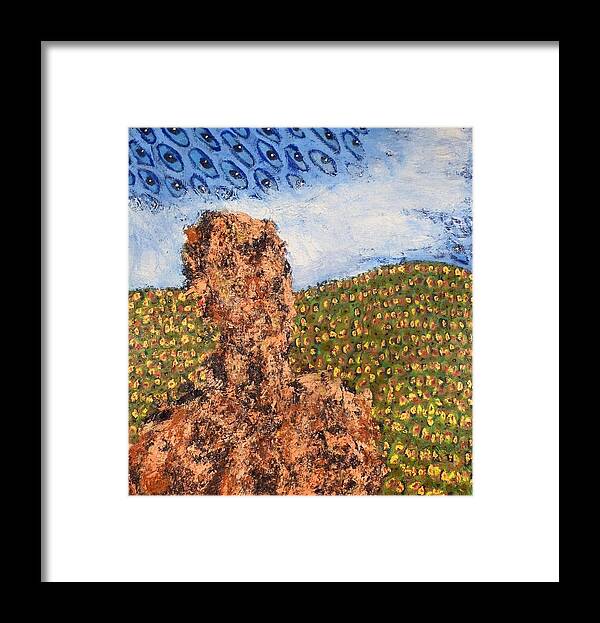 � Framed Print featuring the painting Figure In Landscape With Star Eyes by JC Armbruster