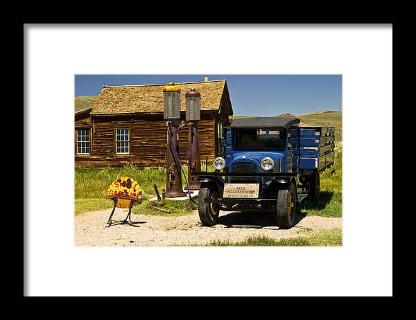 Bodie Framed Print featuring the photograph Filler 'er up-Bodie by Gary Brandes