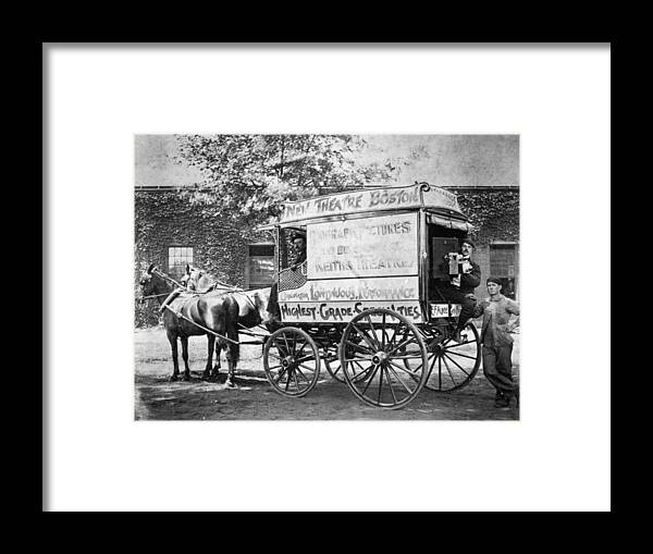 1890s Framed Print featuring the photograph Film Camera Wagon, 1898 by Granger
