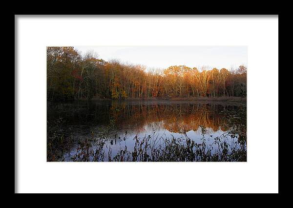 Pond Framed Print featuring the photograph Fire In The Pond by Kim Galluzzo