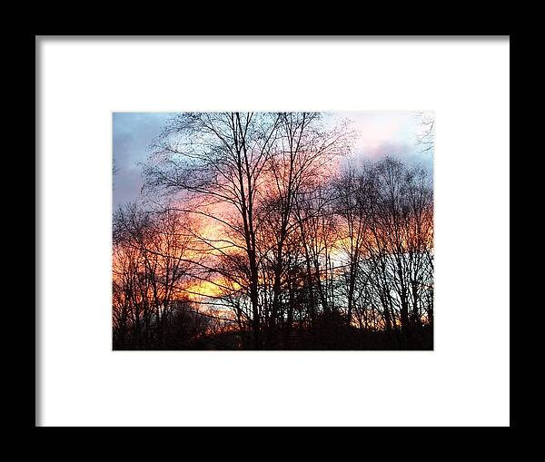 Sunset Framed Print featuring the photograph Fire In The Sky by Kim Galluzzo