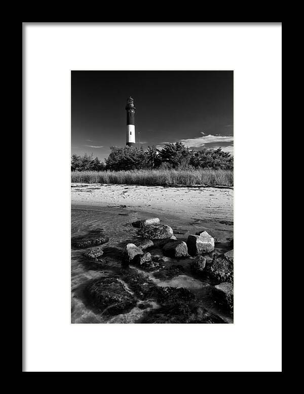 Black And White Framed Print featuring the photograph Fire Island in Black and White by Rick Berk