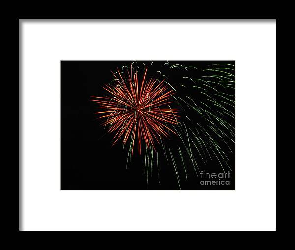 Fireworks Framed Print featuring the photograph Fireworks 03 by Ausra Huntington nee Paulauskaite