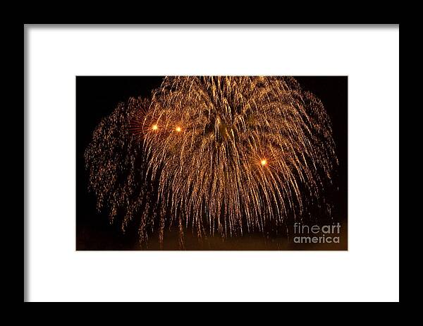 Fireworks Framed Print featuring the photograph Fireworks by Carol Bradley