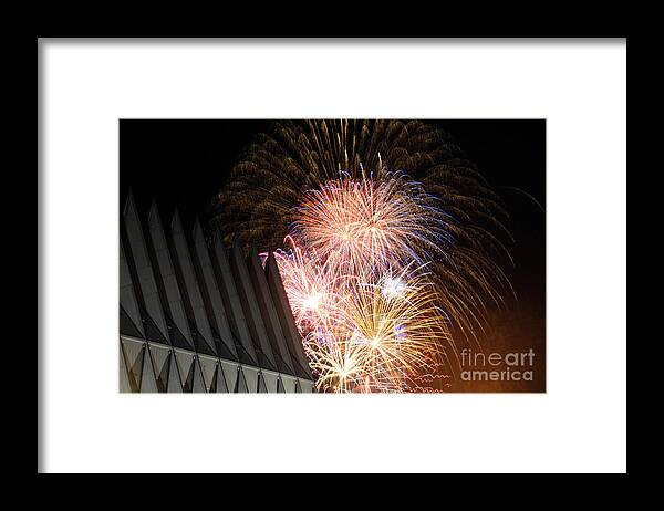 Academy Framed Print featuring the photograph Fireworks Explode Over The Air Force by Stocktrek Images