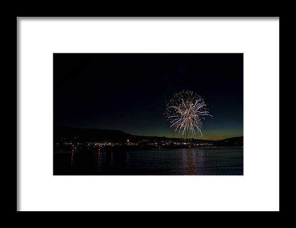Hdr Framed Print featuring the photograph Fireworks on the River by Brad Granger