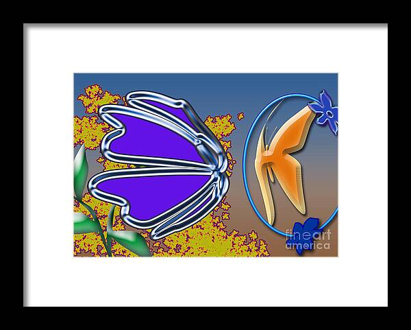 Butterfly Framed Print featuring the digital art First Love by Donna Brown