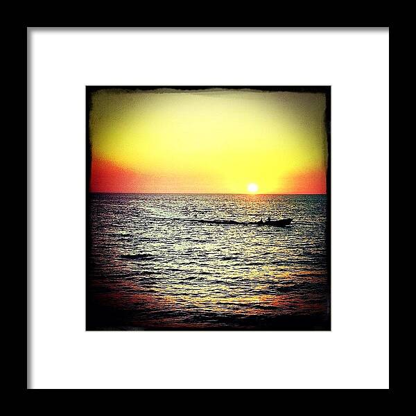 Navema Framed Print featuring the photograph Fishing At Sunset by Natasha Marco