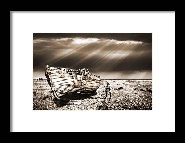 Boat Framed Print featuring the photograph Fishing Boat Graveyard 9 by Meirion Matthias