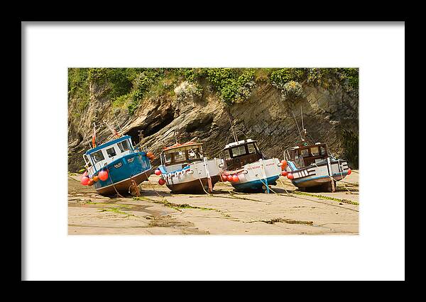 Fishing Framed Print featuring the photograph Fishing boats at Newquay by Ian Merton