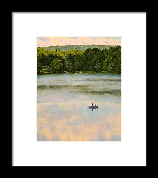 Fishing Framed Print featuring the painting Fishing in the Clouds by Joe Bergholm