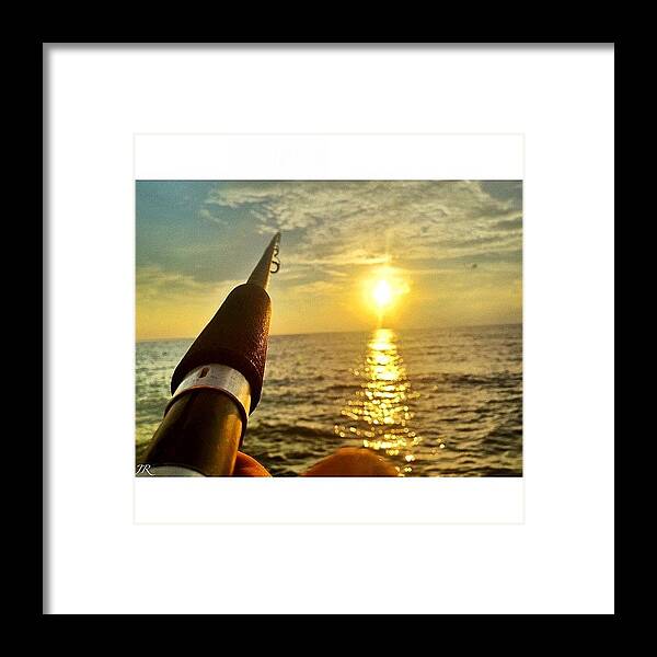 Beautiful Framed Print featuring the photograph #fishing #pole #fish #sunset #lifestyle by Jorge Ramirez