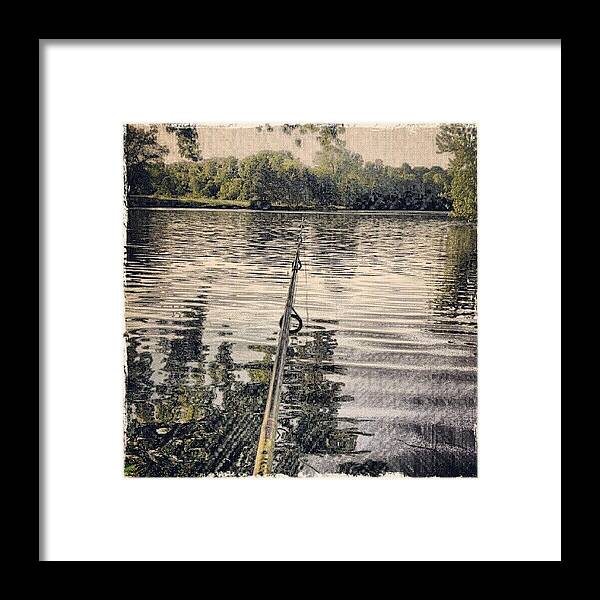 Painting Framed Print featuring the photograph #fishing #pond #lake #midwest #painting by Bryan P