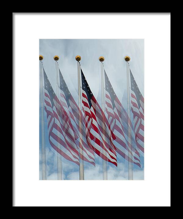 Flags Framed Print featuring the photograph Five Flags by Rosalie Scanlon