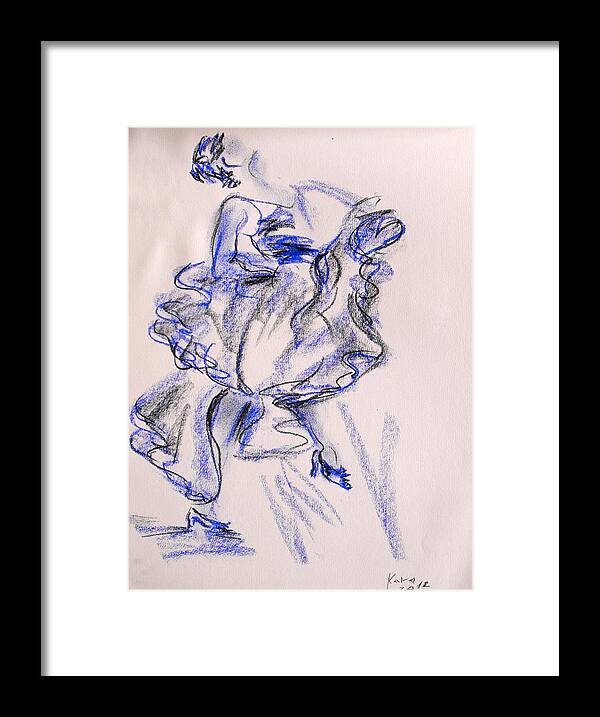 Flamenco Framed Print featuring the painting Flamenco Dancer 9 by Koro Arandia