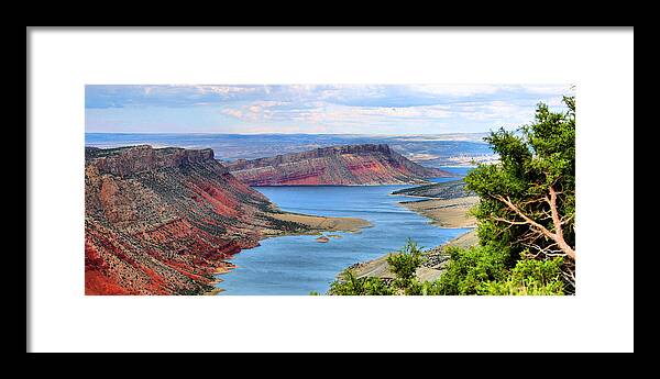 Flaming Gorge Framed Print featuring the photograph Flaming Gorge Panorama by Kristin Elmquist