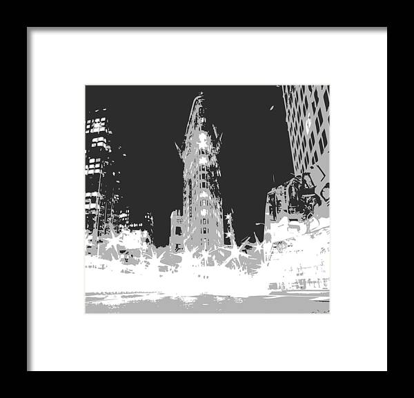 Digital Painting Framed Print featuring the photograph Flatiron BW3 by Scott Kelley