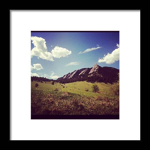 Boulder Framed Print featuring the photograph Flatirons in Boulder Colorado by Eve Godat