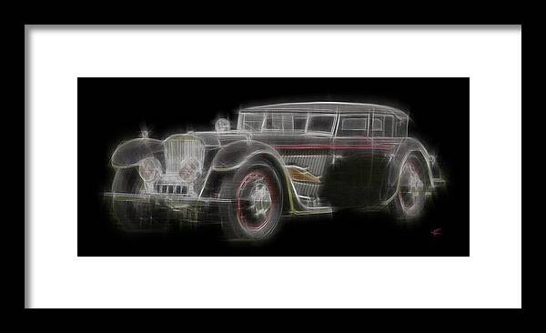 Vintage Cars Framed Print featuring the digital art Fleche d'Or by Kenneth Armand Johnson