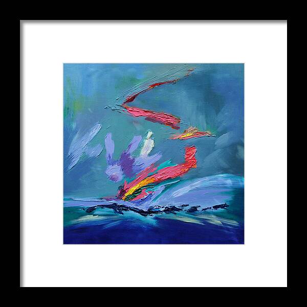 Abstract Framed Print featuring the painting Fleeting Moment II by Karin Eisermann