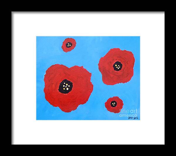 Acrylic Print Framed Print featuring the painting Floating Flowers by Alys Caviness-Gober