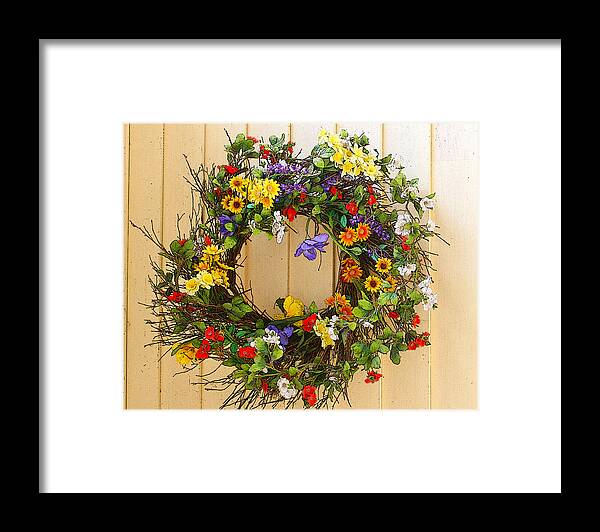 Floral Framed Print featuring the photograph Floral Wreath by Cindy Haggerty