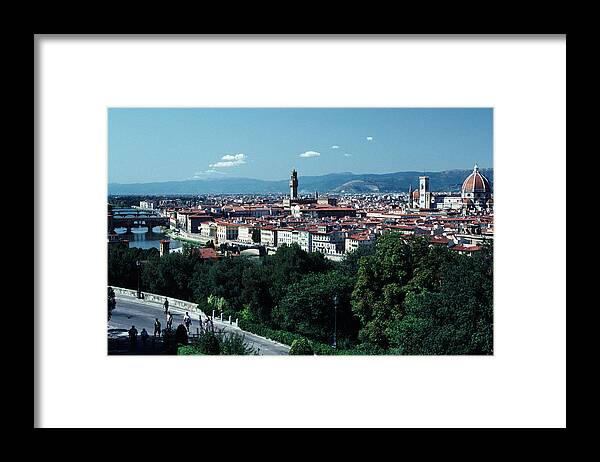 Arno River Framed Print featuring the photograph Florence From The Piazza Michelangelo by Tom Wurl
