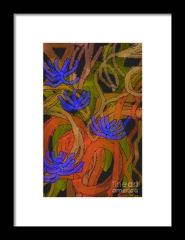Abstract Art Prints Framed Print featuring the digital art Flourishes by D Perry