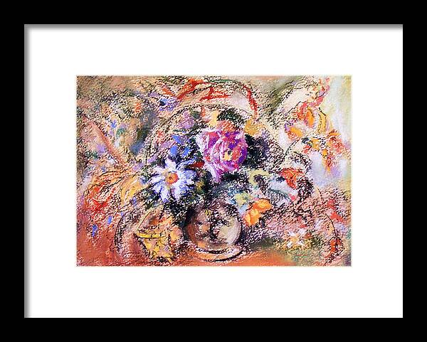 Flower Framed Print featuring the painting Flower Burst mixed bouquet by Richard James Digance