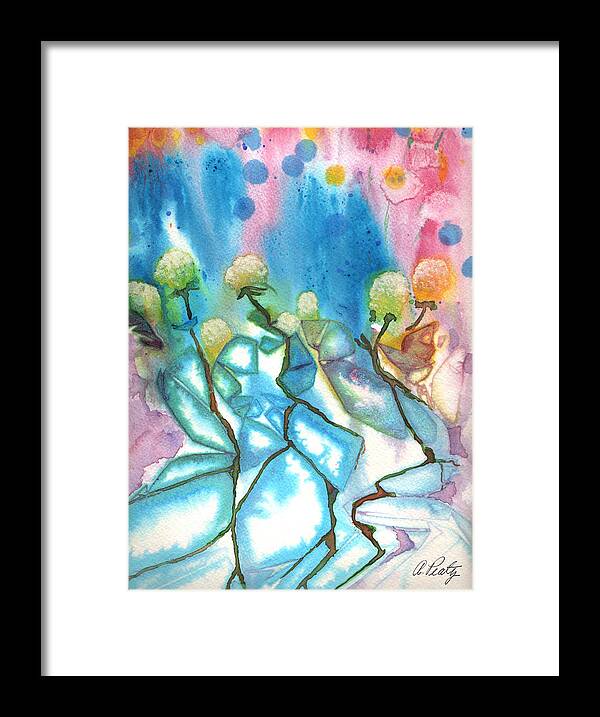 Ice Framed Print featuring the painting Flowers on Ice by Audrey Peaty