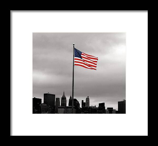 American Flag Framed Print featuring the photograph Flying the Red White and Blue by La Dolce Vita