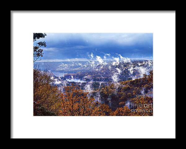 Water Framed Print featuring the photograph Fog Over The Barkhamsted Reservoir by HD Connelly