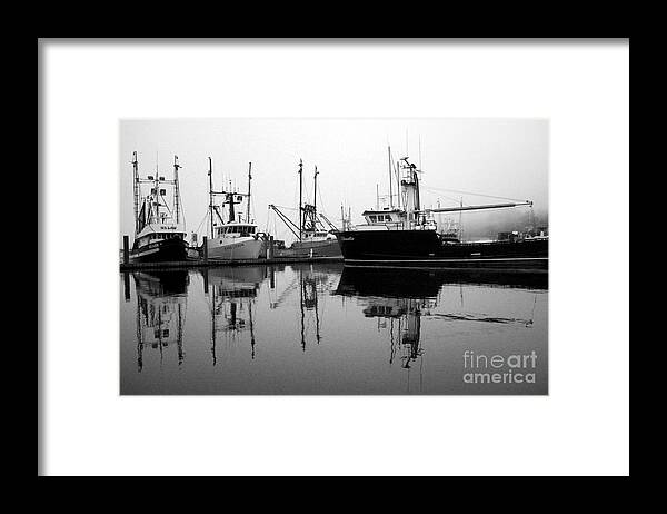 Fog Framed Print featuring the photograph Foggy Reflections bw by Kami McKeon