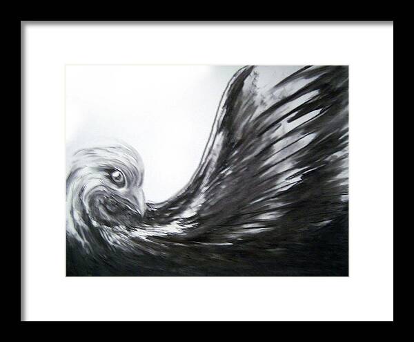 Eagle Framed Print featuring the drawing Follow by Alice Chen