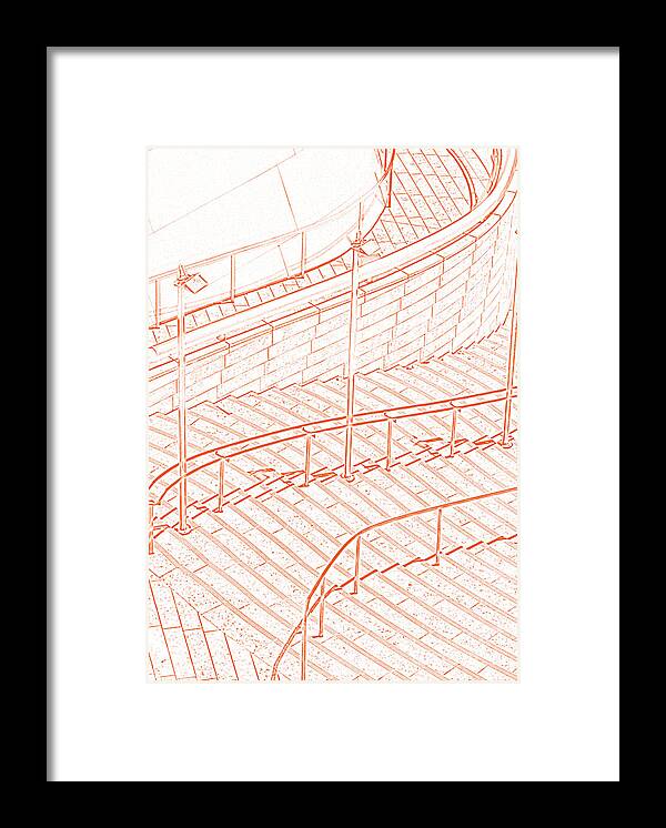 Stairs Framed Print featuring the photograph Follow The Red Line by Ausra Huntington nee Paulauskaite