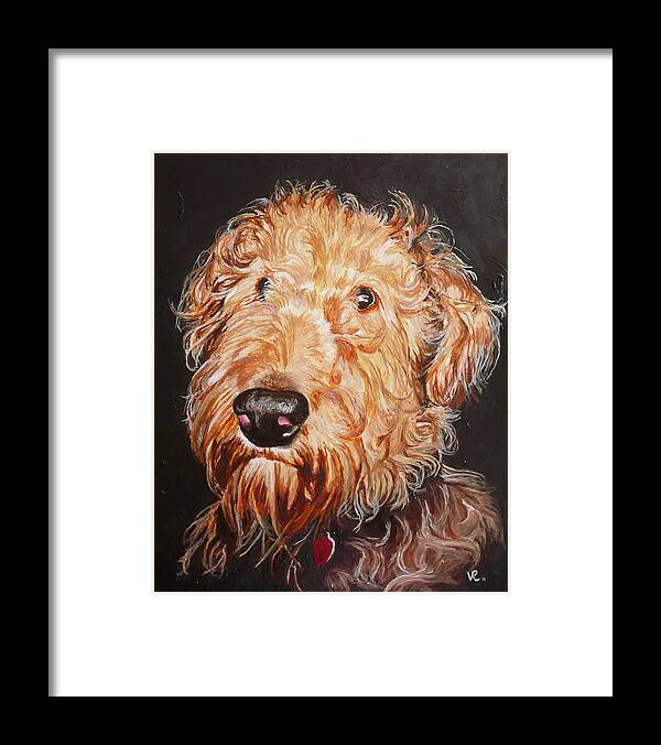 Puppy Framed Print featuring the painting Fonzie by Vic Ritchey