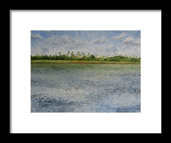 Landscape Framed Print featuring the painting Fort Island Trail Park by Larry Whitler