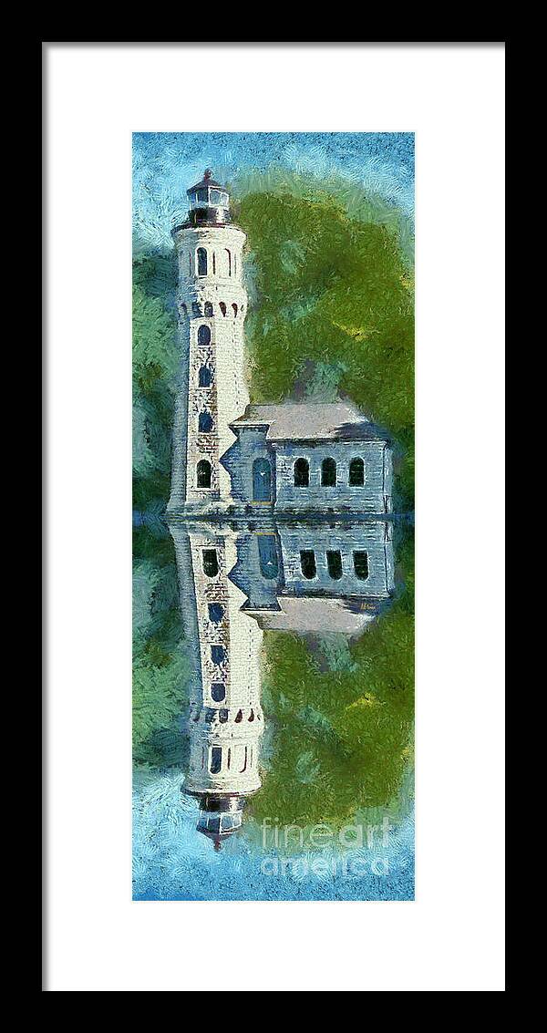 Lighthouse Framed Print featuring the painting Fort Niagara Lighthouse by Anne Kitzman