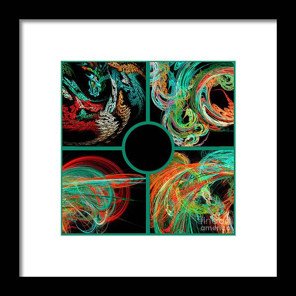 Abstract Framed Print featuring the digital art Fractal 4 V1 by Andee Design