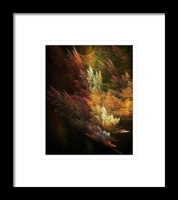 Fractal Framed Print featuring the digital art Fractal Forest by Bonnie Bruno