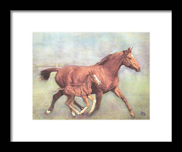 Horse Framed Print featuring the painting FREE and fleet as the wind by Richard James Digance