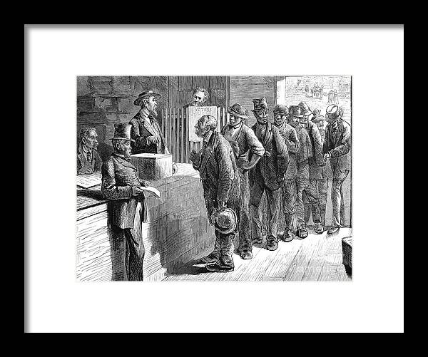 1871 Framed Print featuring the photograph Freedmen Voting, 1871 by Granger