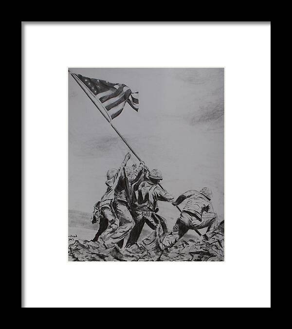War Framed Print featuring the drawing Freedom by Brian Hustead
