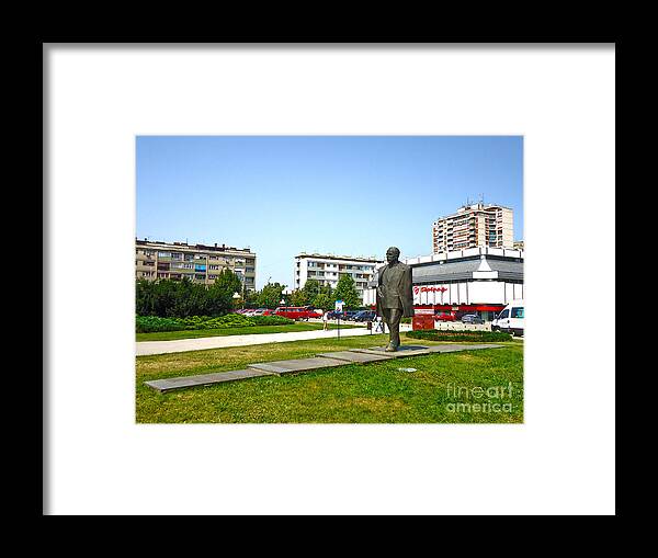 Sloboda Framed Print featuring the photograph The Monument of Kosta Stamenkovic Leskovac by Dejan Jovanovic
