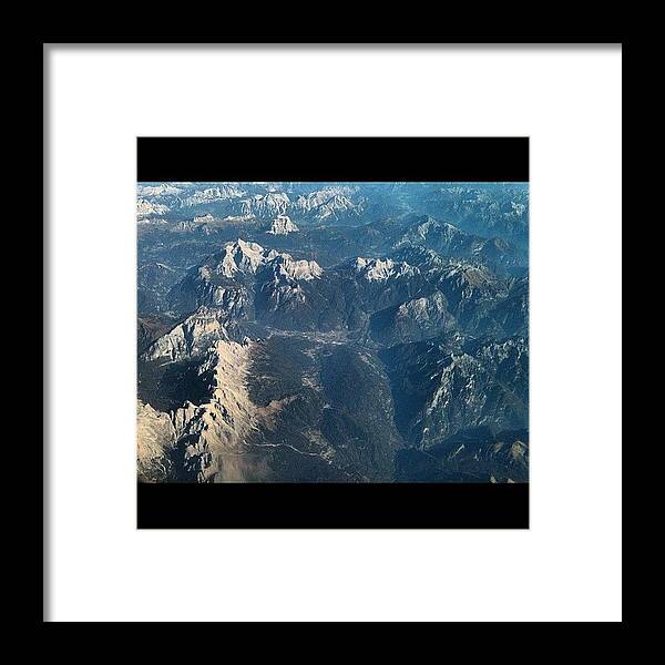 Scenery Framed Print featuring the photograph French Alps, By Plane by Antony Pope